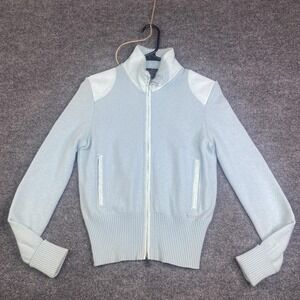 Paul & Shark Sweater Mens Small Blue Wool Cashmere Zip Jacket Italian